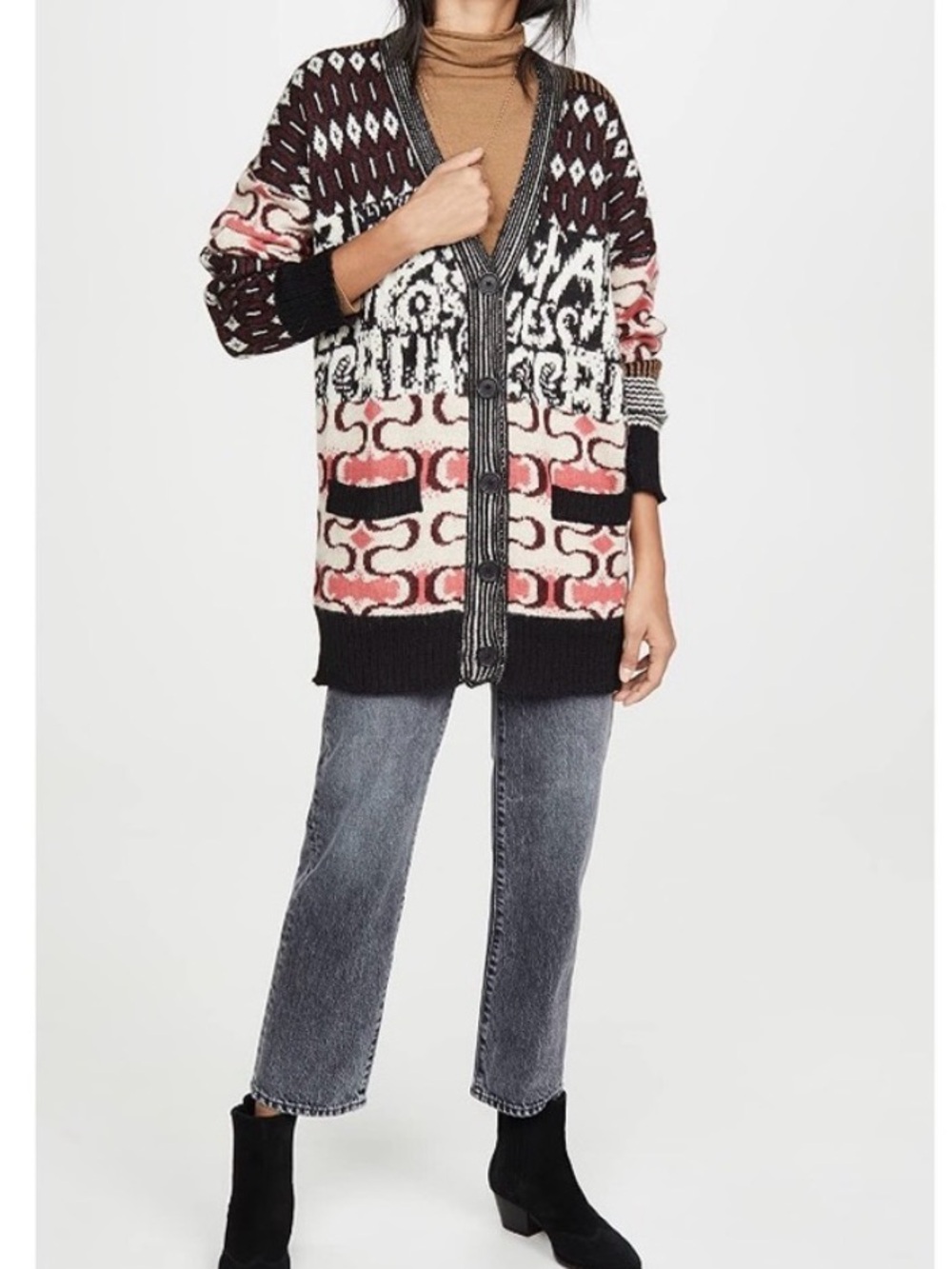 RACHEL COMEY alpaca sushi abstract cardigan size small